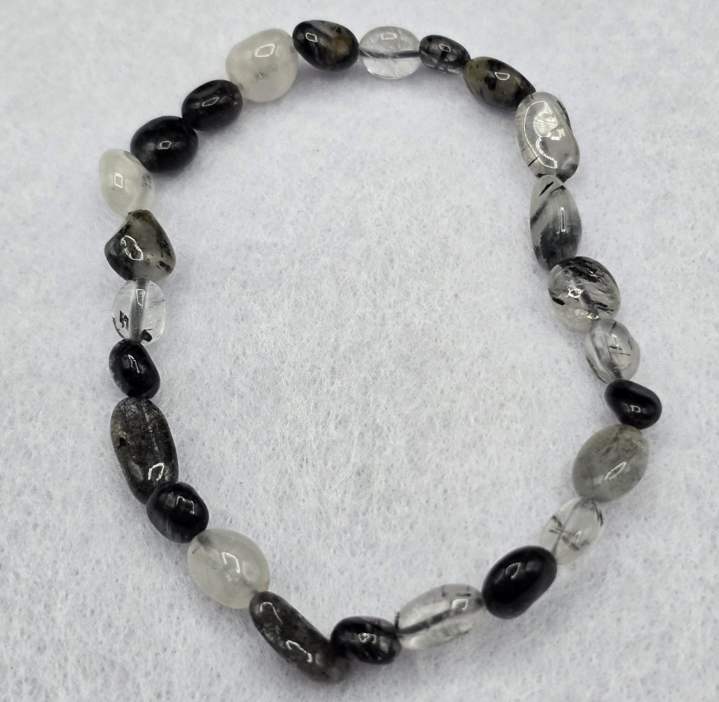 Small Tumble Bracelet - Black Tourmaline Quartz