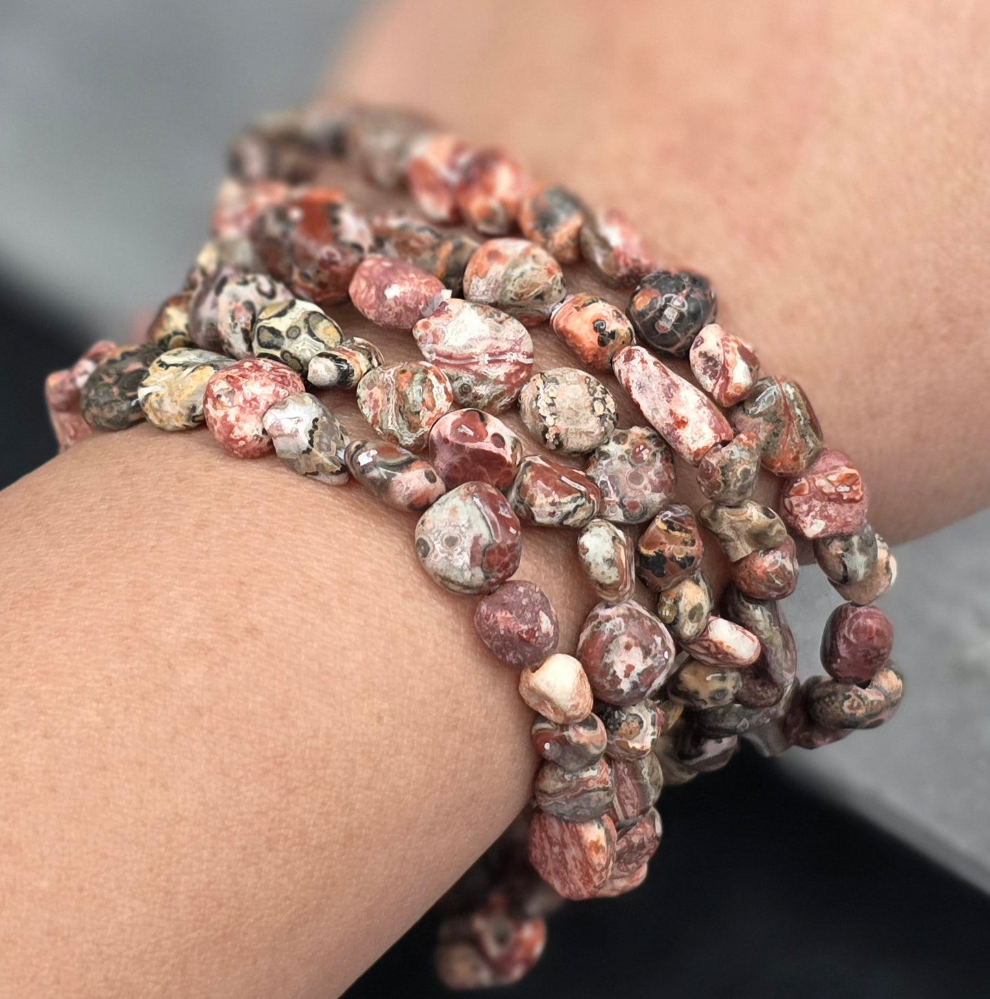 Small Tumble Bracelet - Red Leopard Jasper