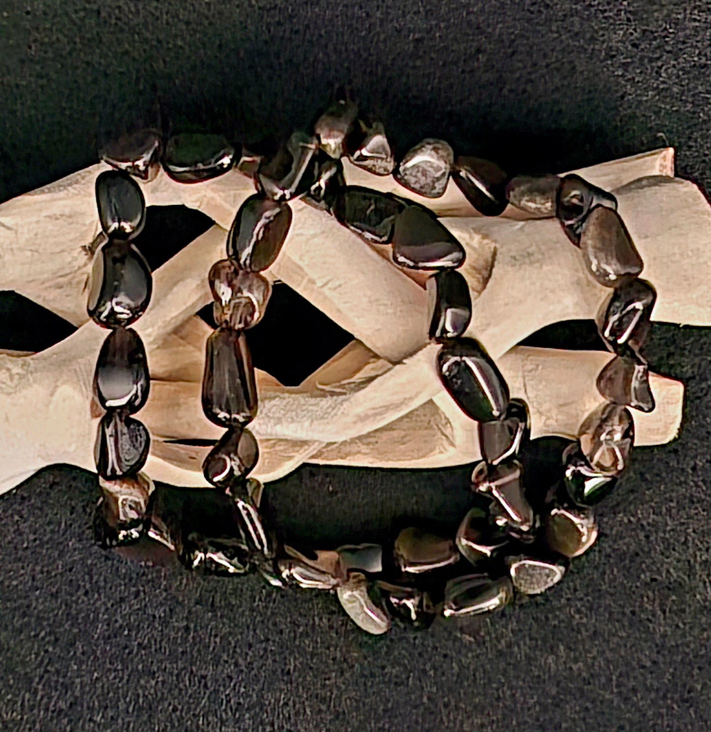 Small Tumble Bracelet - Silver Obsidian