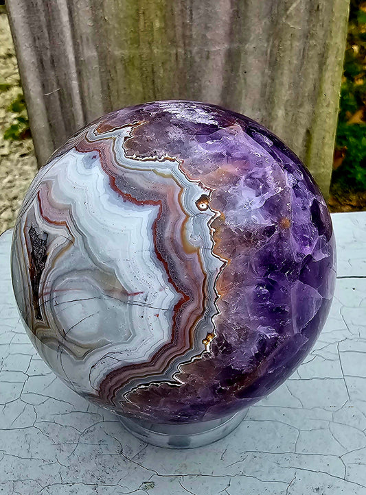 Amethyst Agate Sphere 77.75mm-#1