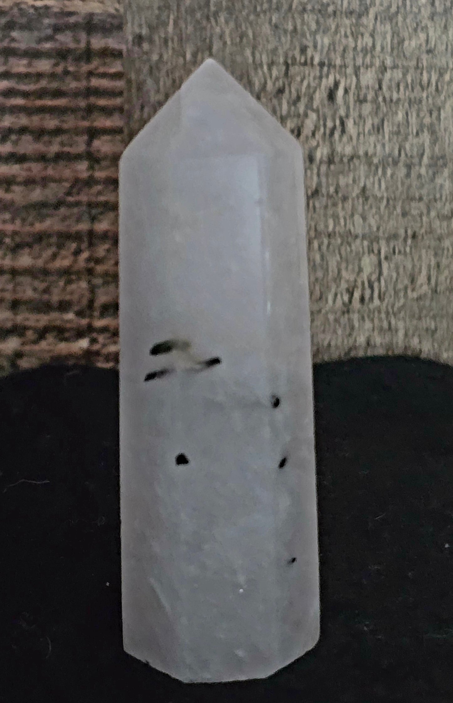 Clear Quartz Tower with Black Tourmaline 3.3"-#5