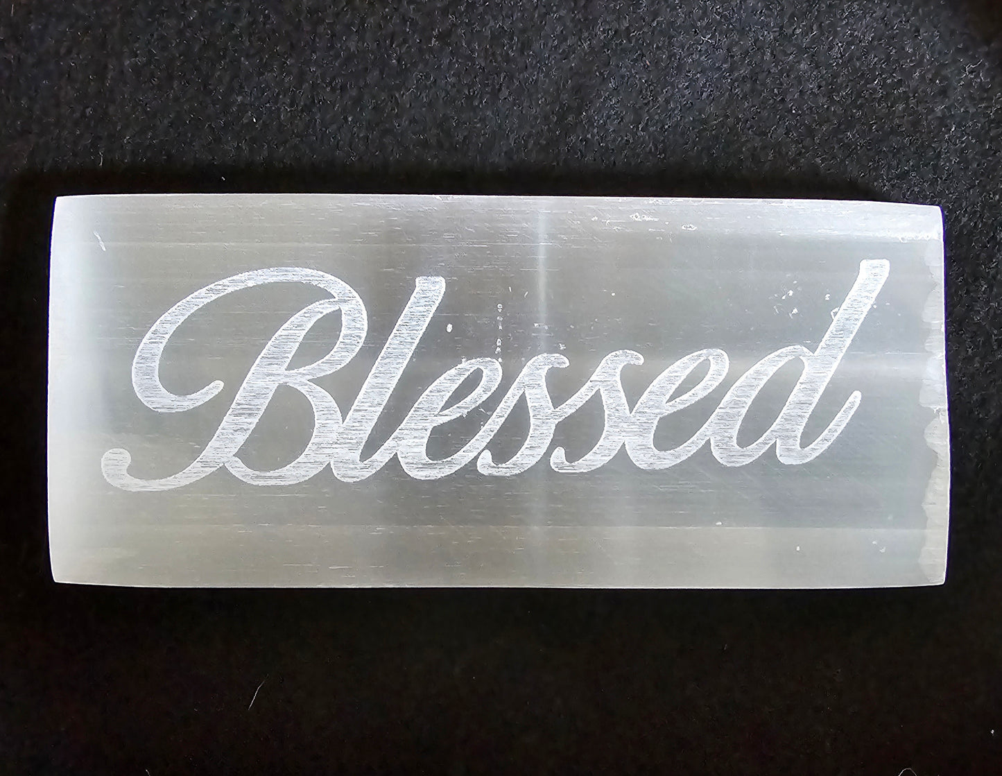 Selenite Blessed Plate 7.5L" x 3W" 1/4"Thick