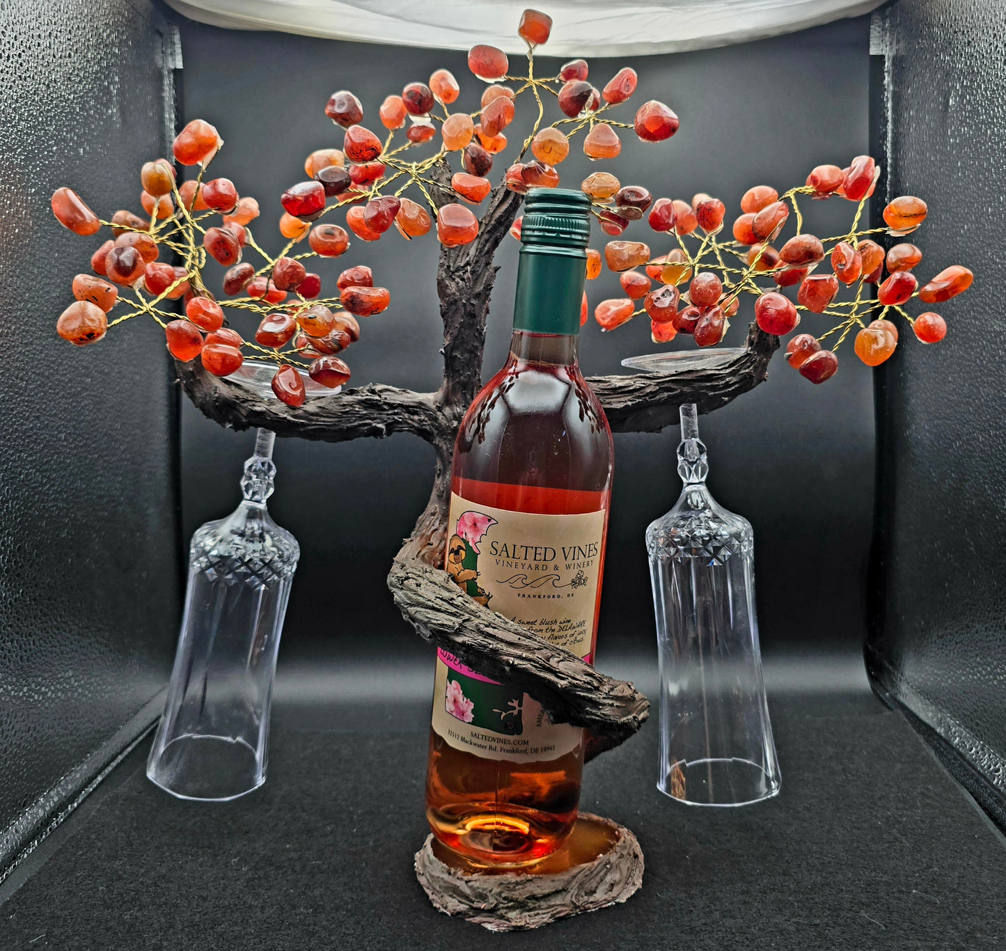 Carnelian Wine Tree Holder 13.5"