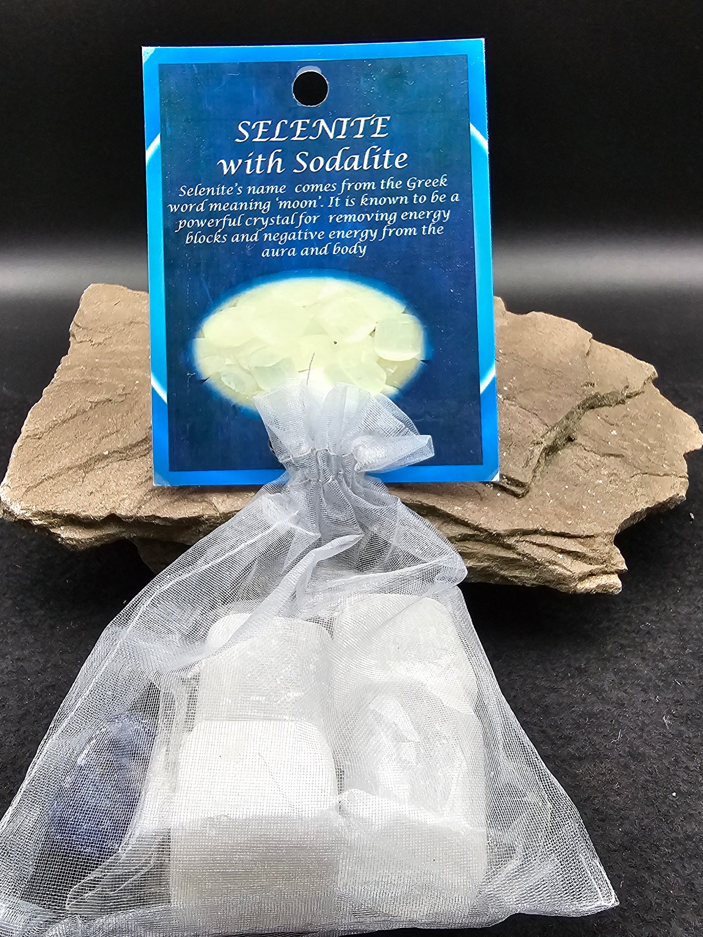 Selenite with Sodalite
