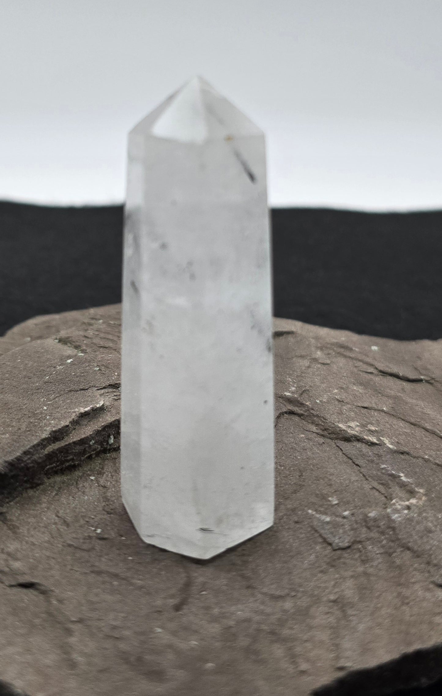 Clear Quartz Tower with Black Tourmaline 2.8"-#2