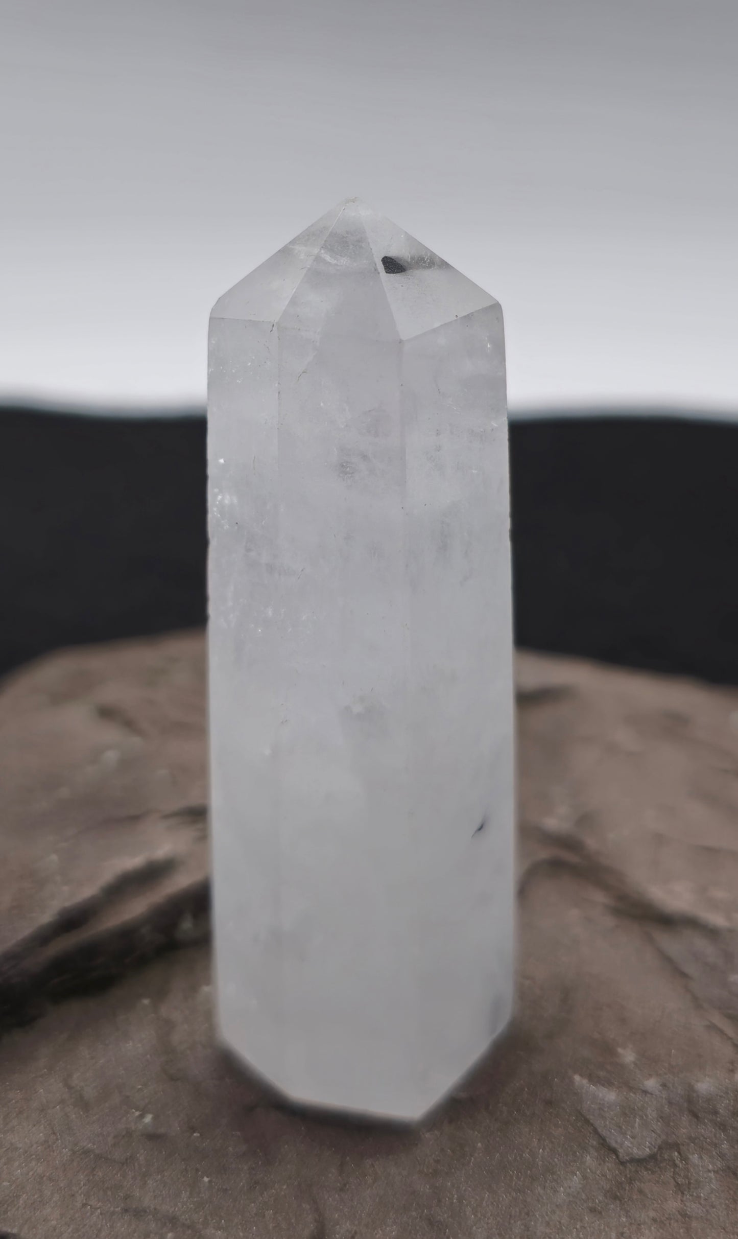 Clear Quartz Tower with Black Tourmaline 2.8"-#3