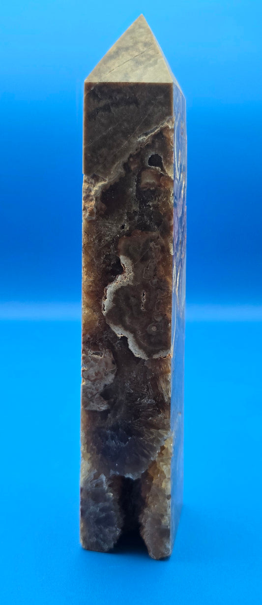 Flower Amber Tower with Druzy Pockets- 7 1/2" #2