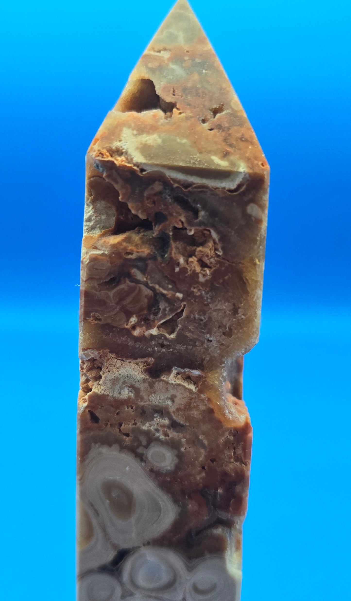 Flower Amber Tower with Druzy Pockets- 7 1/2" #2