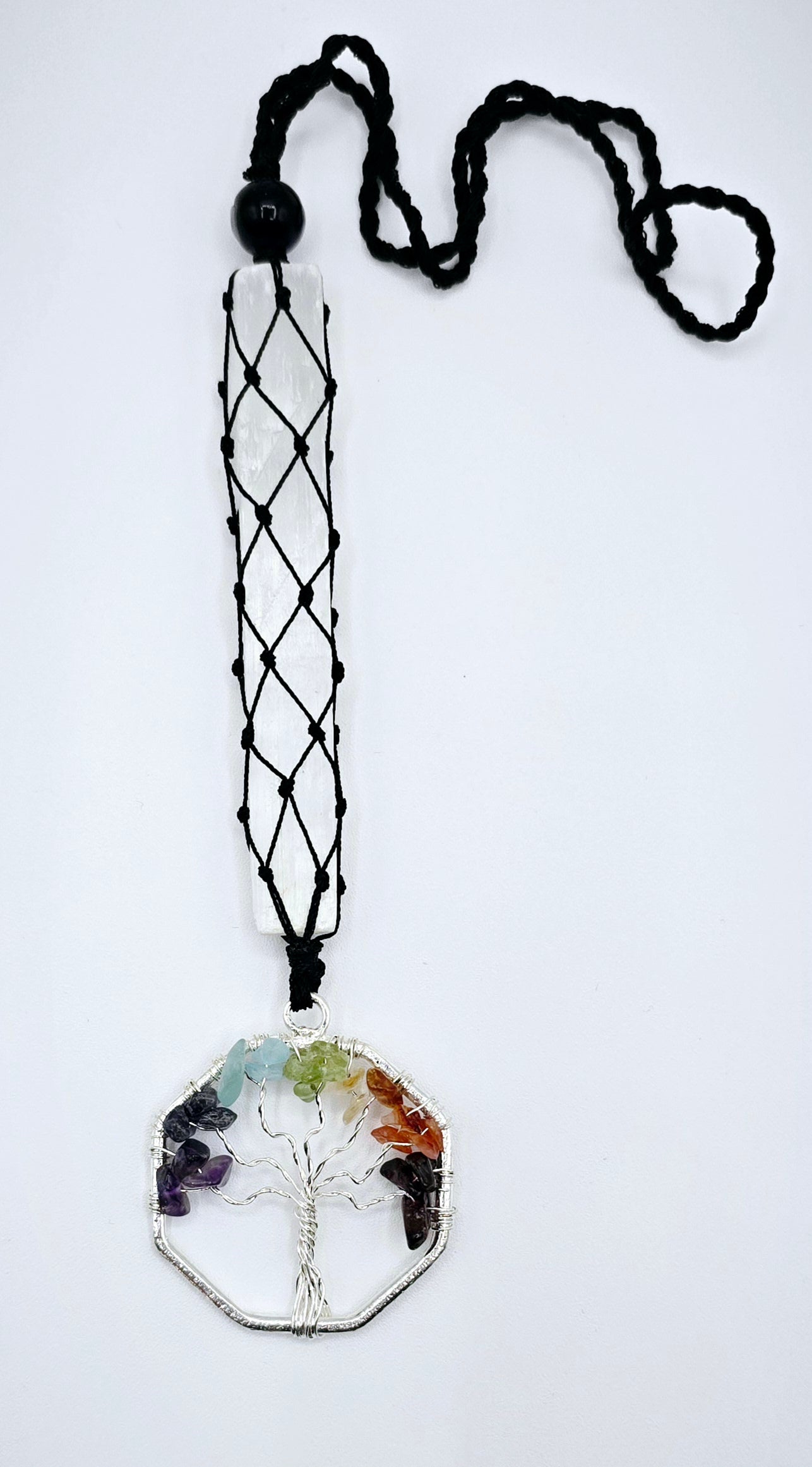 Chakra Tree of Life Hanger with Selenite Stick