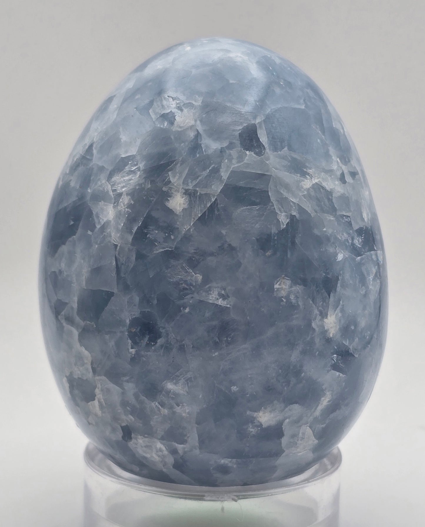Blue Calcite Egg 71 MM x 55 MM - # 1