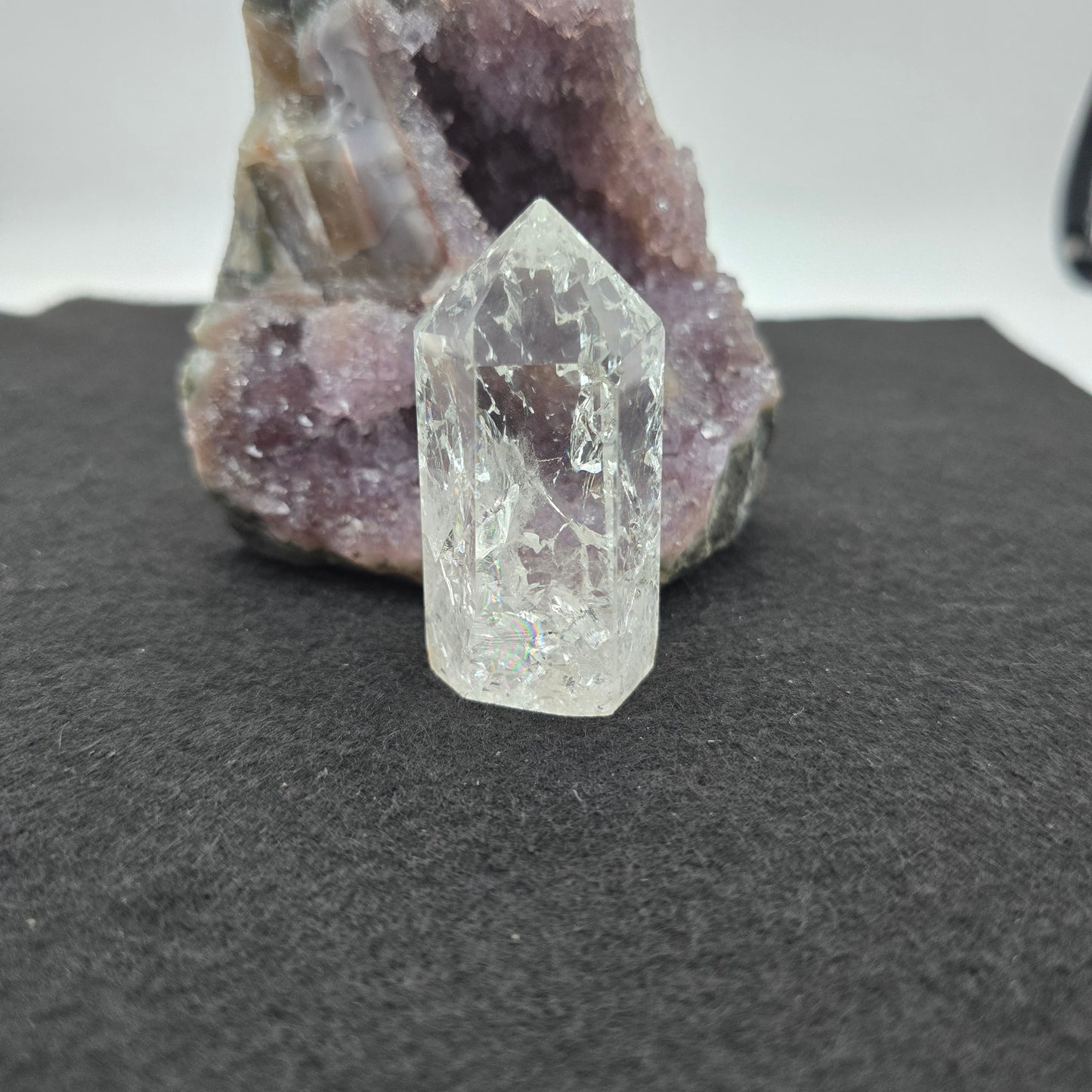 Clear Crackle Quartz Tower 2.4"-#1