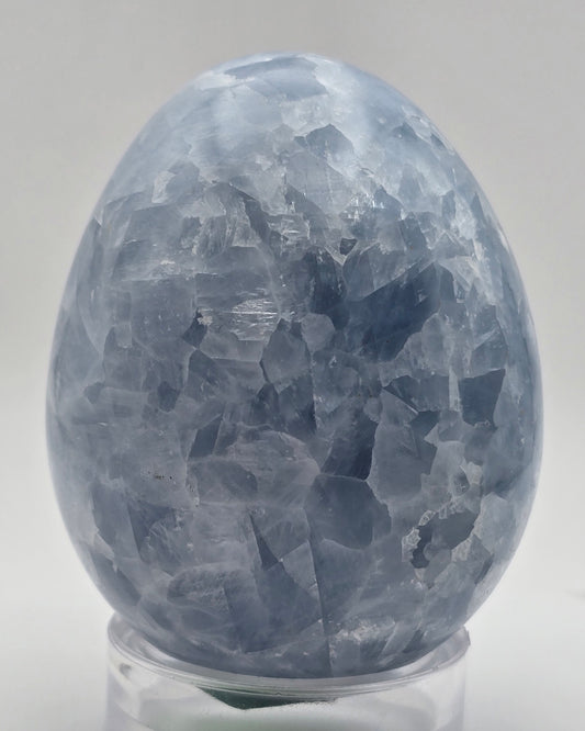 Blue Calcite Egg 71 MM x 55 MM - # 1