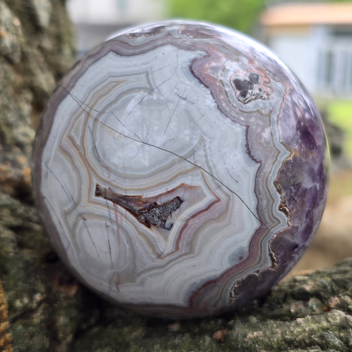 Amethyst Agate Sphere 77.75mm-#1