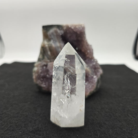 Clear Crackle Quartz Tower 2.7"-#2
