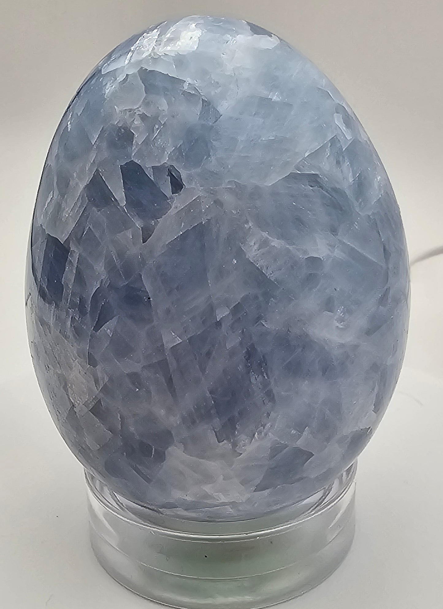 Blue Calcite Egg 71 MM x 55 MM - # 1