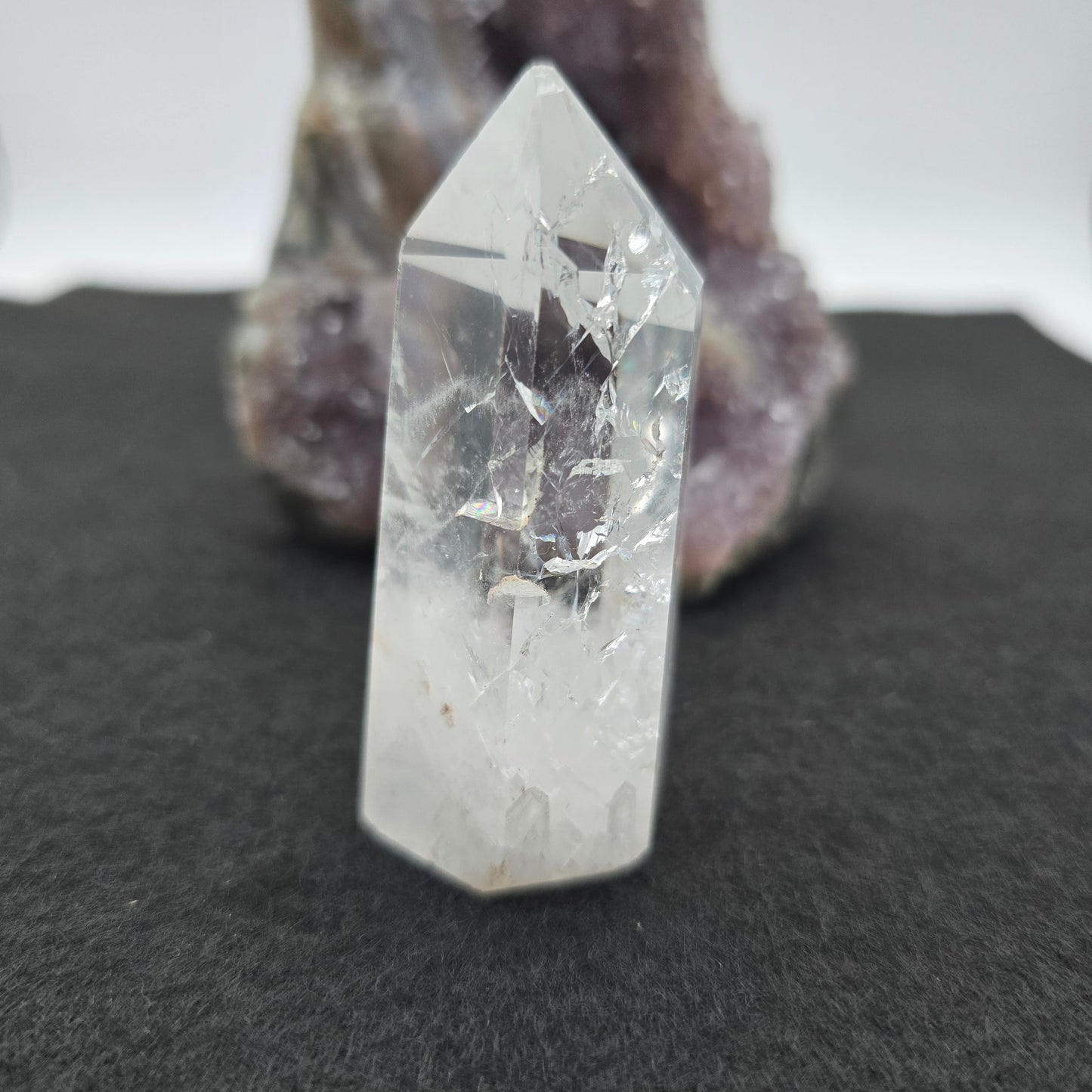 Clear Crackle Quartz Tower 2.7"-#2