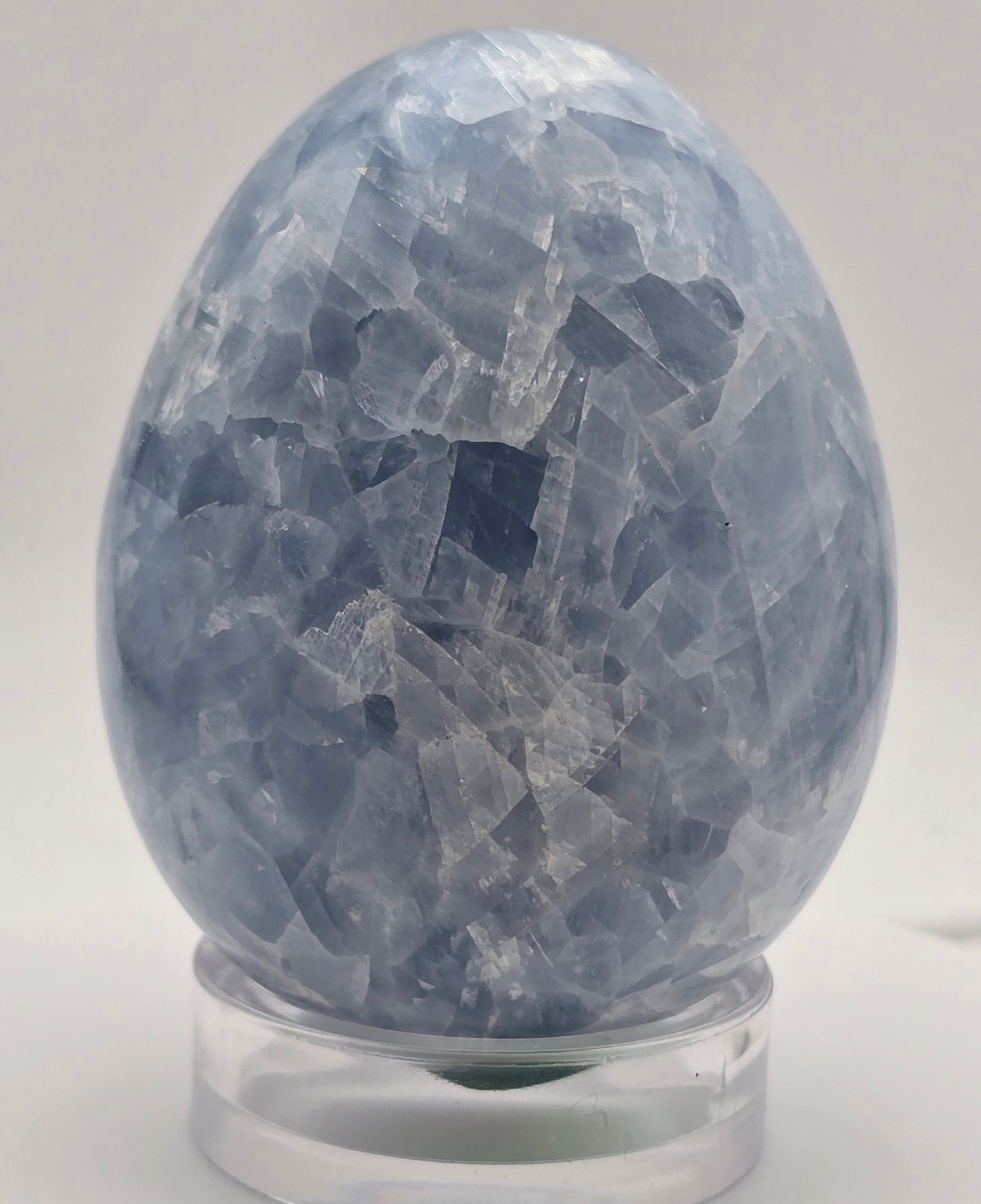 Blue Calcite Egg 71 MM x 55 MM - # 1