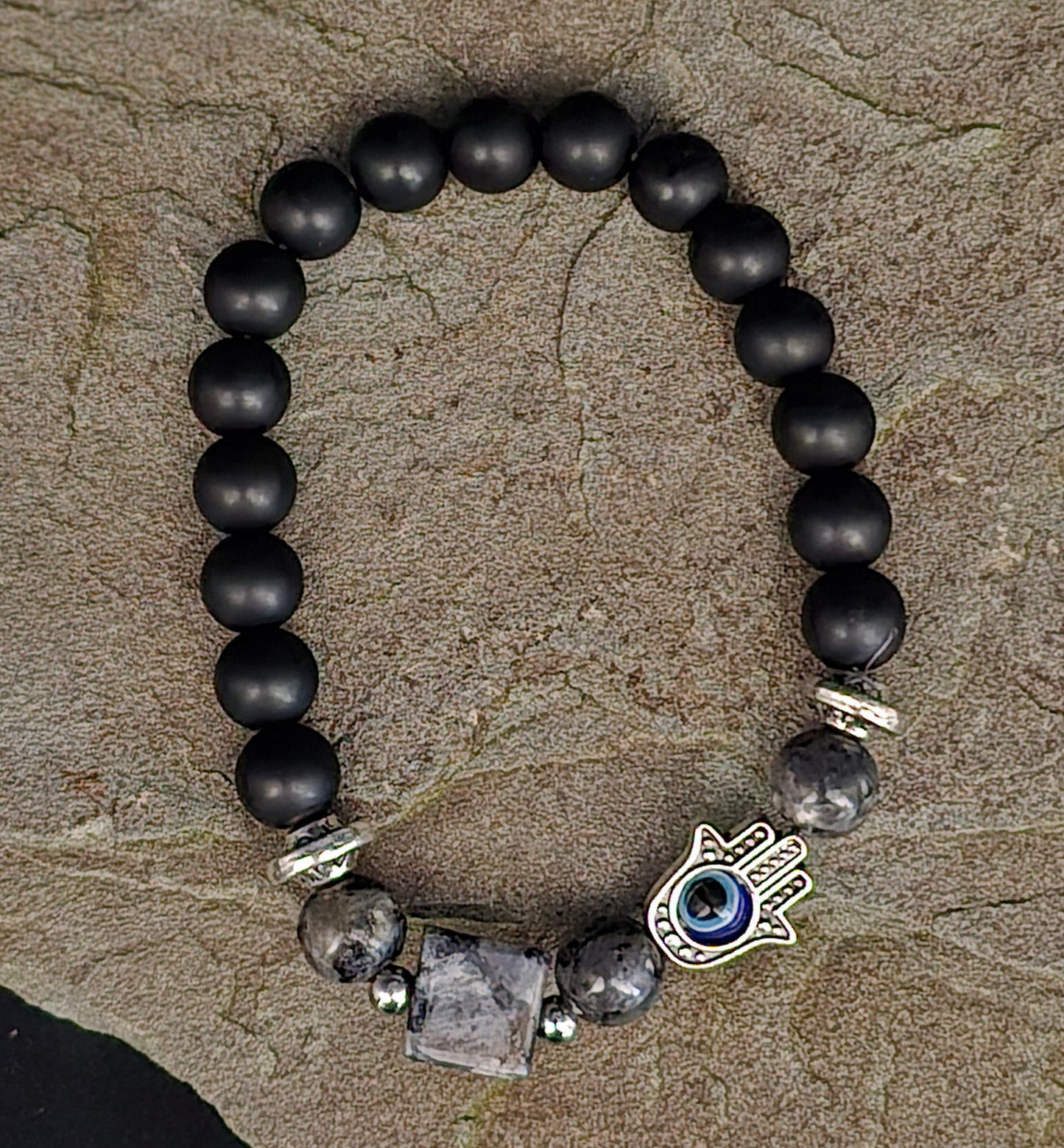 Evil Eye Hamsa Hand Bracelet - Larvakite