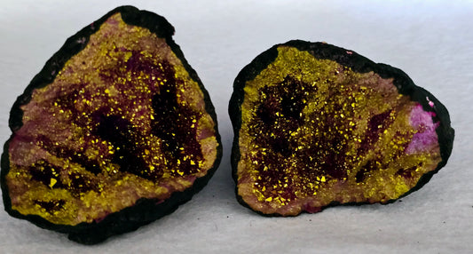 Dyed Crack Geode- Gold/Purple