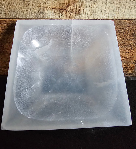 Selenite Square Bowl 5.5"