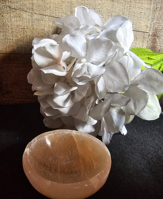 Selenite Orange Round Bowl 3.5"