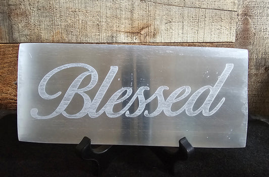 Selenite Blessed Plate 7.5L" x 3W" 1/4"Thick