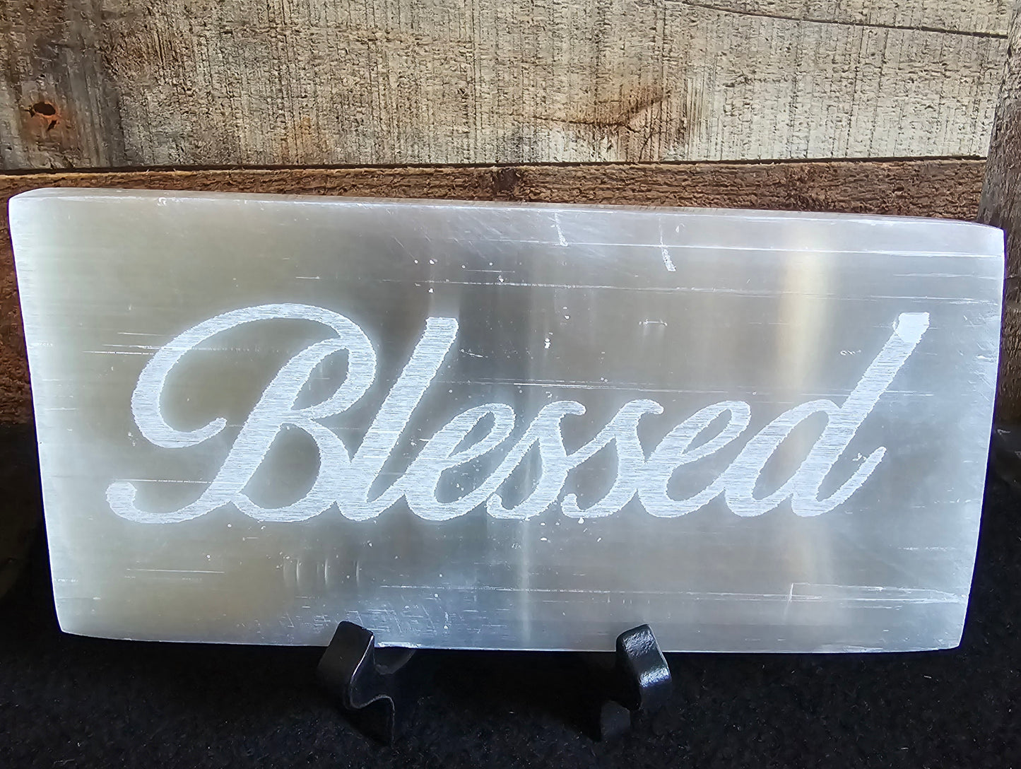 Selenite Blessed Plate 7.5L" x 3.75W" 1/2" Thick