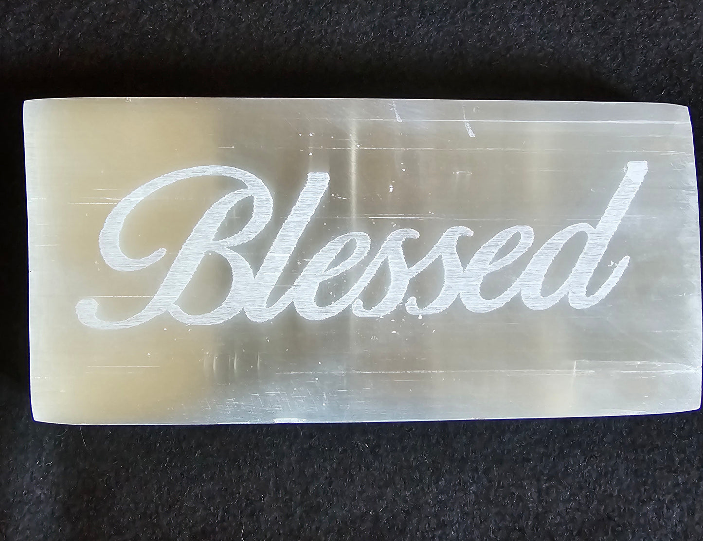 Selenite Blessed Plate 7.5L" x 3.75W" 1/2" Thick