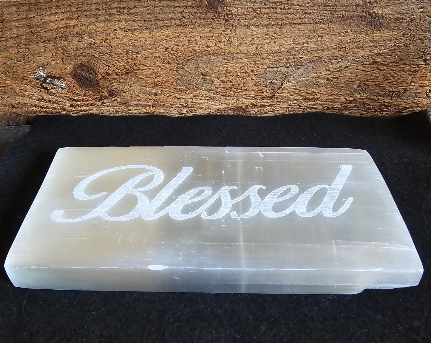 Selenite Blessed Plate 7.5L" x 3.75W" 1/2" Thick