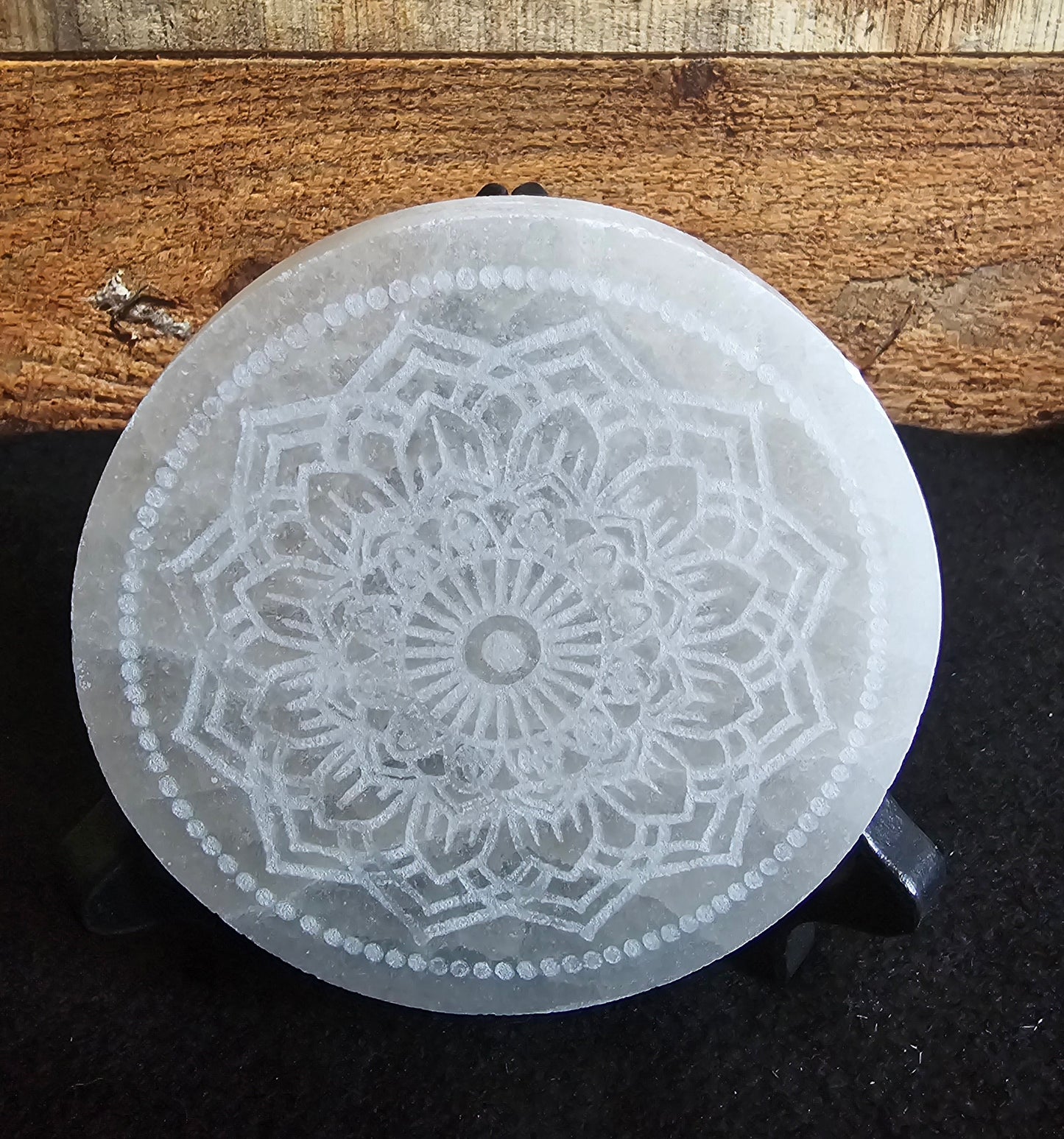 Selenite Flower Charging Plate 4"