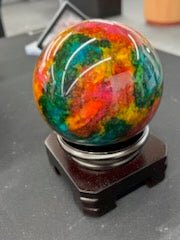 7 Color Jade Sphere with Custom Stand