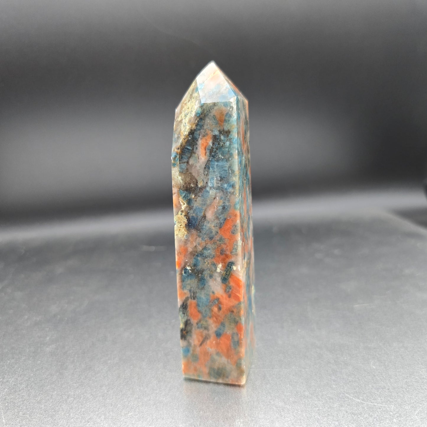 Orange Sunstone and Blue Apatite Tower #2