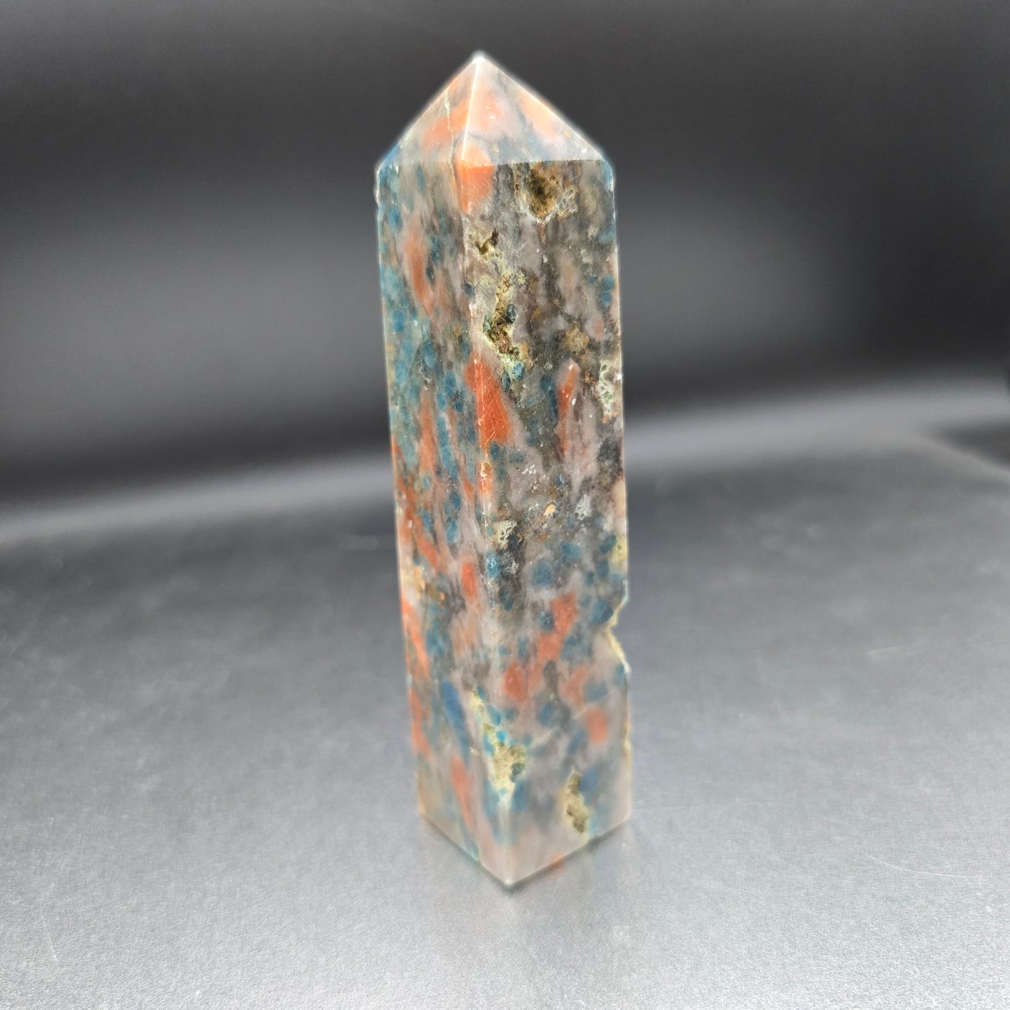 Orange Sunstone and Blue Apatite Tower #2