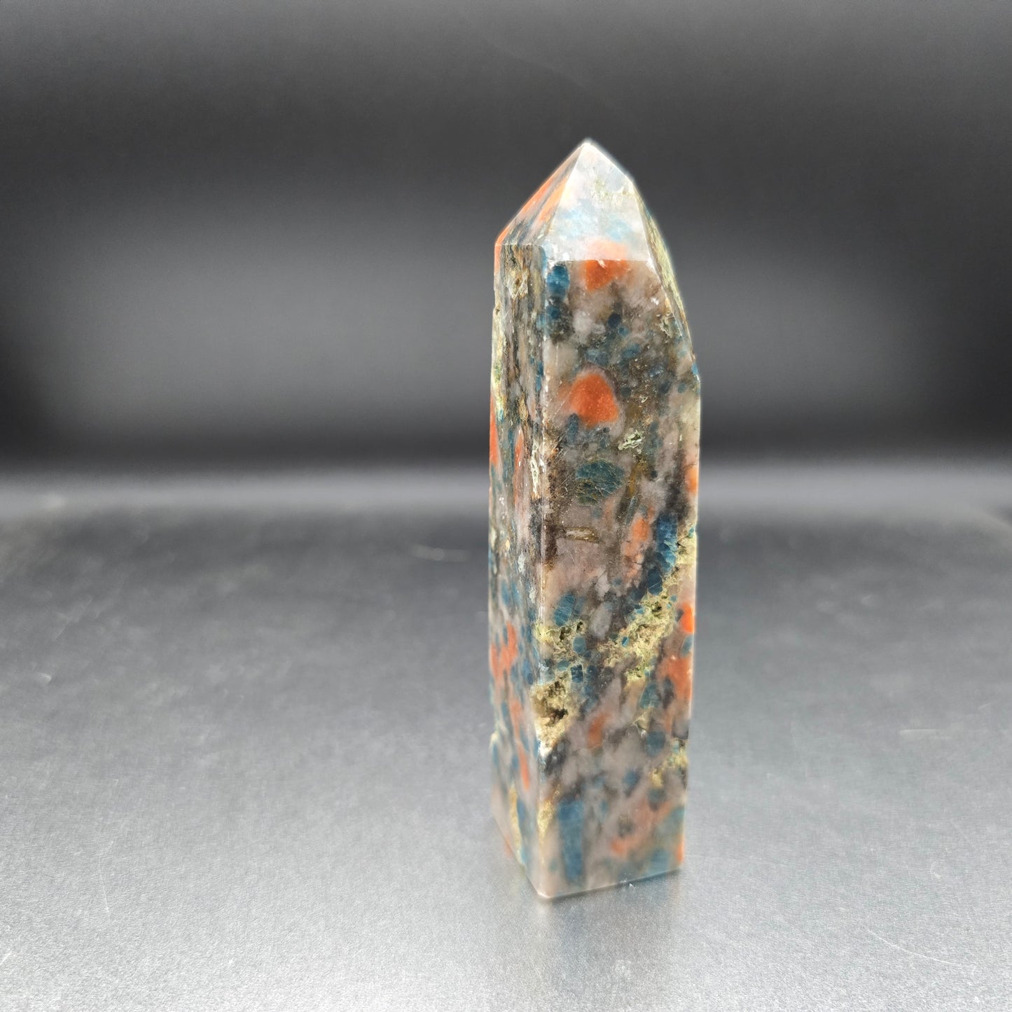 Orange Sunstone and Blue Apatite Tower #2